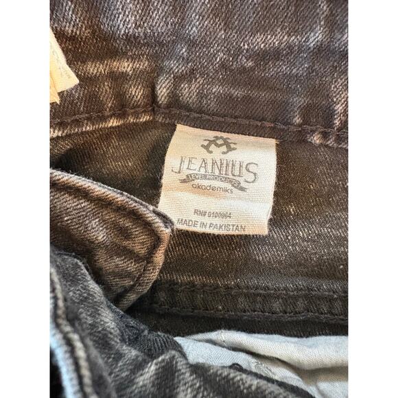 AKADEMIKS JEANIUS ACID WASH MOTO JEANS SIZE 34X32 - Picture 5 of 6